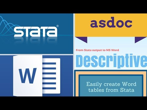 Easily create Descriptive / Summary Statistics from Stata in Word with asdoc