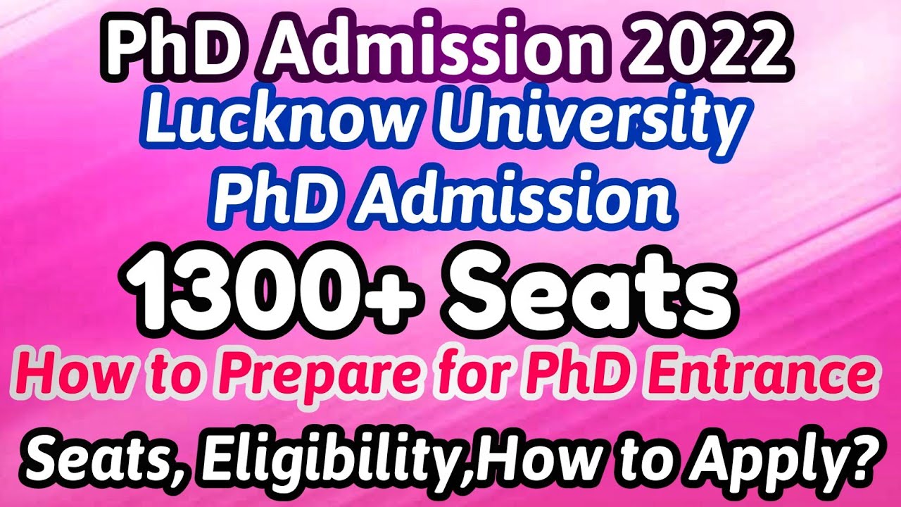 phd in lucknow university 2022 23