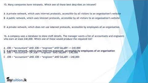 Mytuition IGCSE ICT - Past Paper 2018 (May/June)