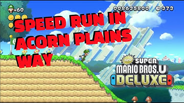 SPEED RUN THROUGH ACORN PLAINS WAY | NEW SUPER MARIO BROS. U DELUXE | Jevon