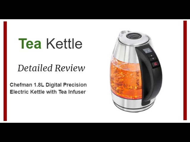 Chefman 1.8 Liter Glass Electric Tea Kettle with Removable Tea