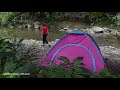 Camping alone - Traveling alone, Portable wood stove, Canvas tents - CABIN / Living Off Grid
