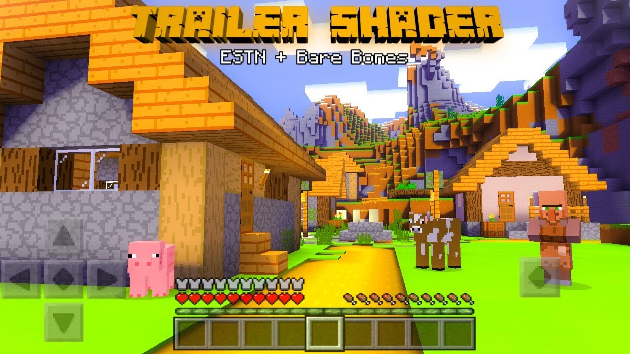 I used shaders and the bare bones texture pack to make minecraft pocked  edition look like the trailers : r/Minecraft