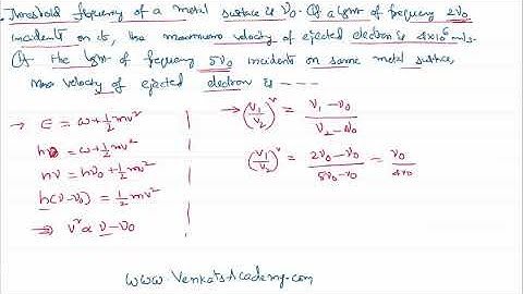 Photoelectric Effect Problem Finding Velocity of Electron for IIT-JEE and NEET Physics
