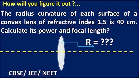 The radius of curvature for a convex lens is 40 cm , for each surface. find power and focal length??