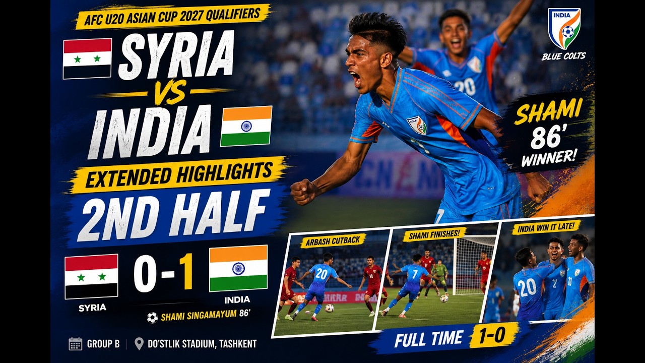 Syria vs India | 2nd Half Extended Highlights | AFC U20 Asian Cup 2027 Qualifiers