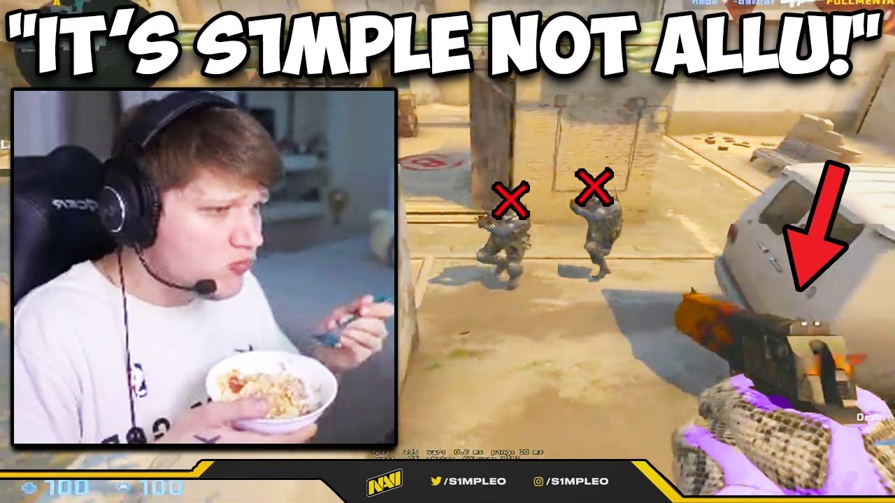 S1MPLE IS SMURFING ON ALLU'S PC?! DEVICE MONITOR SMASH! CS:GO Twitch Clips