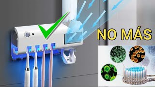 UV Toothbrush Sterilizer and Toothpaste Dispenser, No More Bacteria. Cepillo De Dientes Con Luces