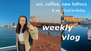 weekly vlog | uni, deadlines new tattoos \& coffee