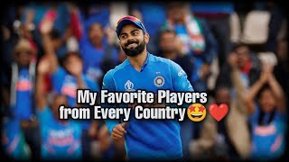 My Favorite Players from every country🤩❤(Part-1 & Part-2)#shorts #cricketshorts #sjedits