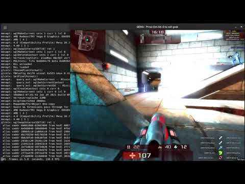 QEMU Xonotic 0.8.2 OpenGL Windows XP Guest