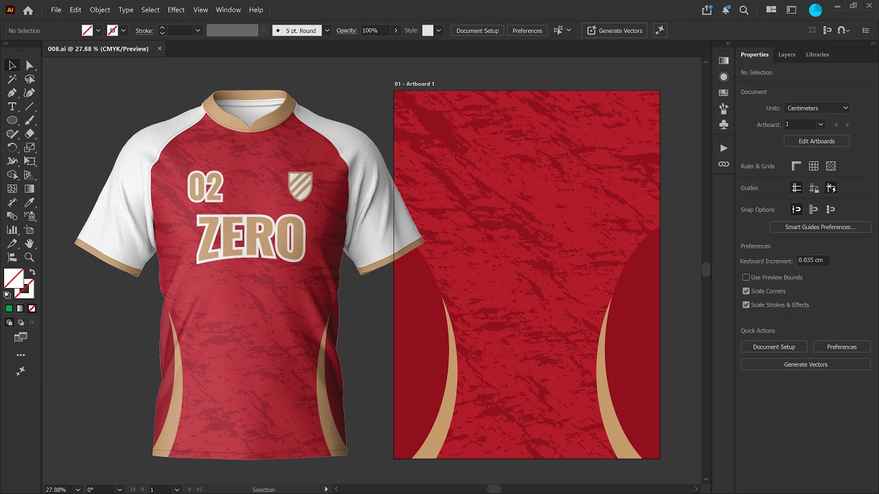 สอนออกแบบลายเสื้อฟุตบอล ด้วย Illustrator (Soccer Jersey Design)