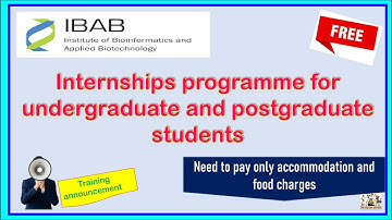 Internships short term training program for BSc MSc Life Science students IBAB Bangaluru