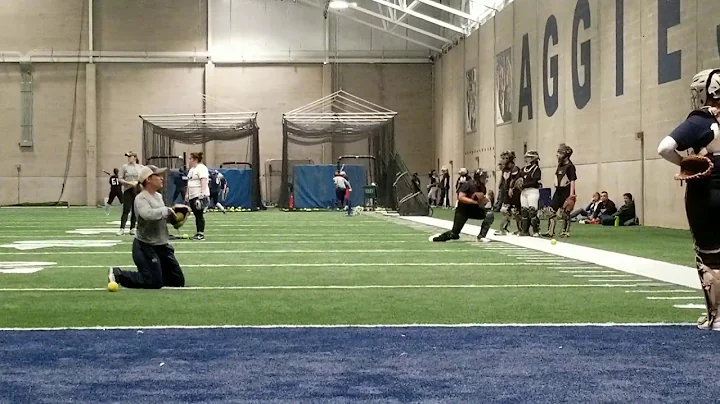 Alicia Crewse throwing from knees