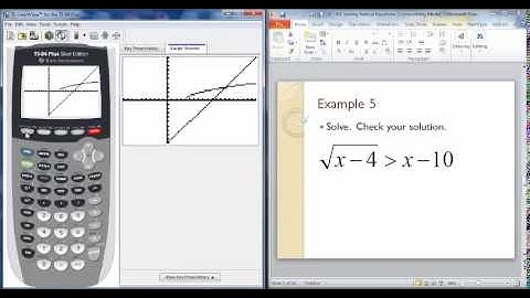 Using TI Graphing Calculator to solve radical inequalities ex  2