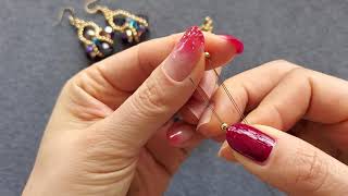 DIY水晶耳环 How to make earring with beads//DIY crystal earring