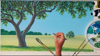 Painting a Tree / Time lapse Video / Painting Demonstration with Acrylic Paint / How to Paint a Tree