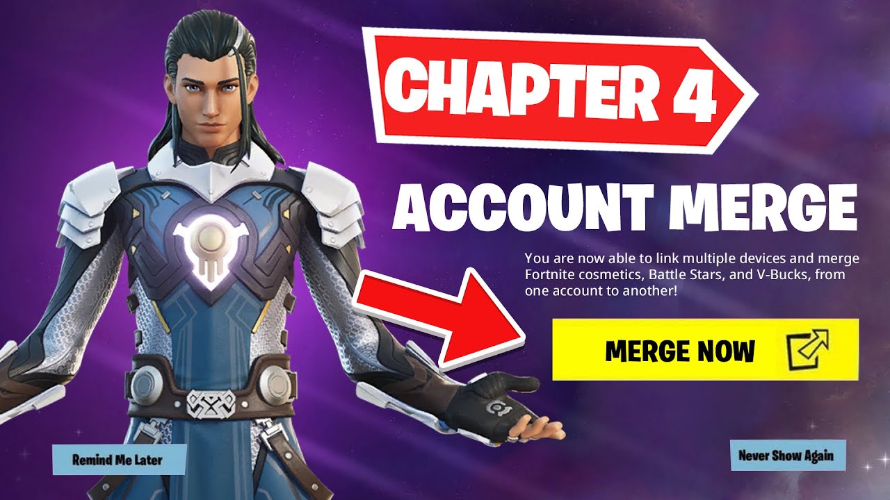 HOW TO MERGE FORTNITE ACCOUNTS! (Chapter 4) YouTube