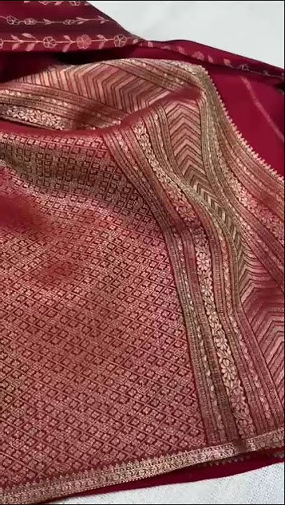 Pure khaddi Banarasi Crepe Silk Sarees with zari weavings all over,  rich pallu and blouse.
