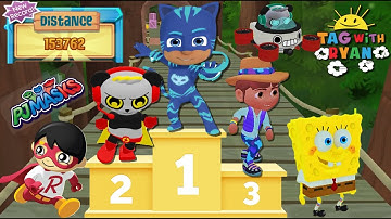 Tag with Ryan PJ Masks Catboy New Highscore vs Combo Panda - All Characters Unlocked All Costumes