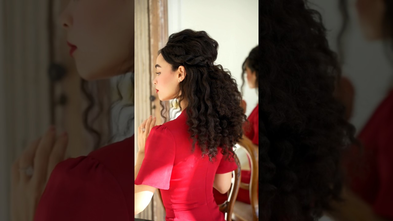 Romantic Valentine’s Day hairstyle tutorial❣️