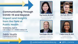 Webinar: Communicating Through COVID-19 & Beyond: Impact & Insights from the Field of Public Health