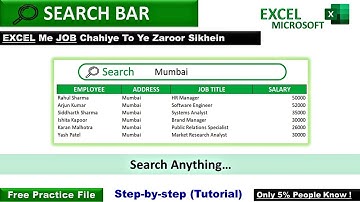 Make a Search Bar in Ms Excel to Find Anything