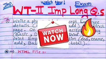 tybsc web tech-II Imp 🤯🔥 long Questions for university exam 2023/ wt imp questions/sppu exam