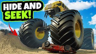 We Played Hide and Seek But with MONSTER TRUCKS in Snowrunner Mods!