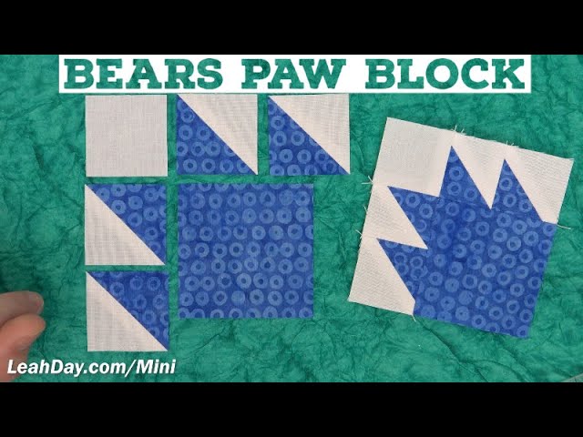 Piece a Tiny Bears Paw Quilt Block - Mini Block Monday #28 - YouTube piece-a-tiny-bears-paw-quilt-block-mini-block-monday-28-youtube
