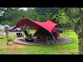 (SUB) Camping with Friend - Cool Tent & Tarp, BBQ - How summer camping works in Korea