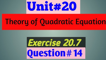 Exercise 20.7 Question 14 Class 10 Complete Sindh Board | Karachi Board| Ex20.7 Class X Comp
