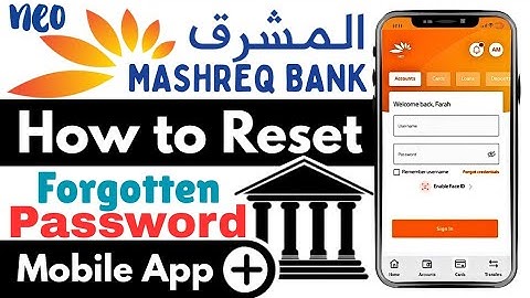 How to Reset Password in Mashreq Neo Mobile App