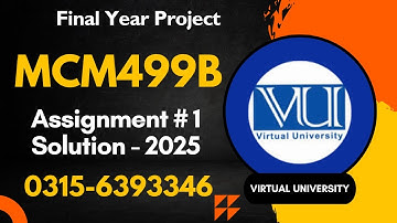 MCM499B Assignment 1 Solution #mcm499b #vu #2025