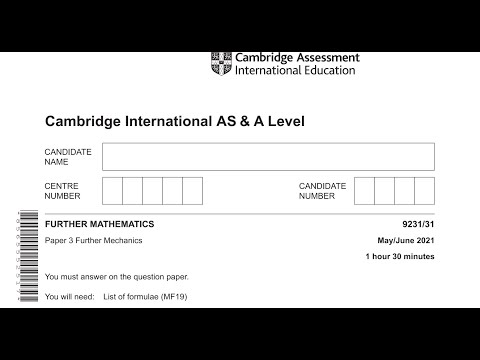 CAIE FURTHER MECHANICS