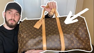 Louis Vuitton Brown Monogram Keepall Review (Duffle Bag 55 LV Virgil)