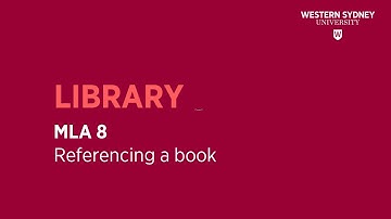 MLA 8 - Referencing a BOOK