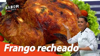 Receita de frango assado recheado com farofa