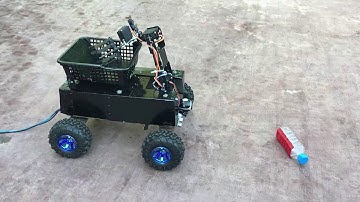 Plastic bottles collecting robot