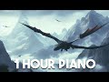 1 hour how to train your dragon calm piano  rain asmr  study work ambience