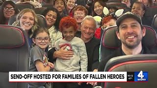 Award-winning actor hosts send-off at BNA for families of fallen military members heading to heal