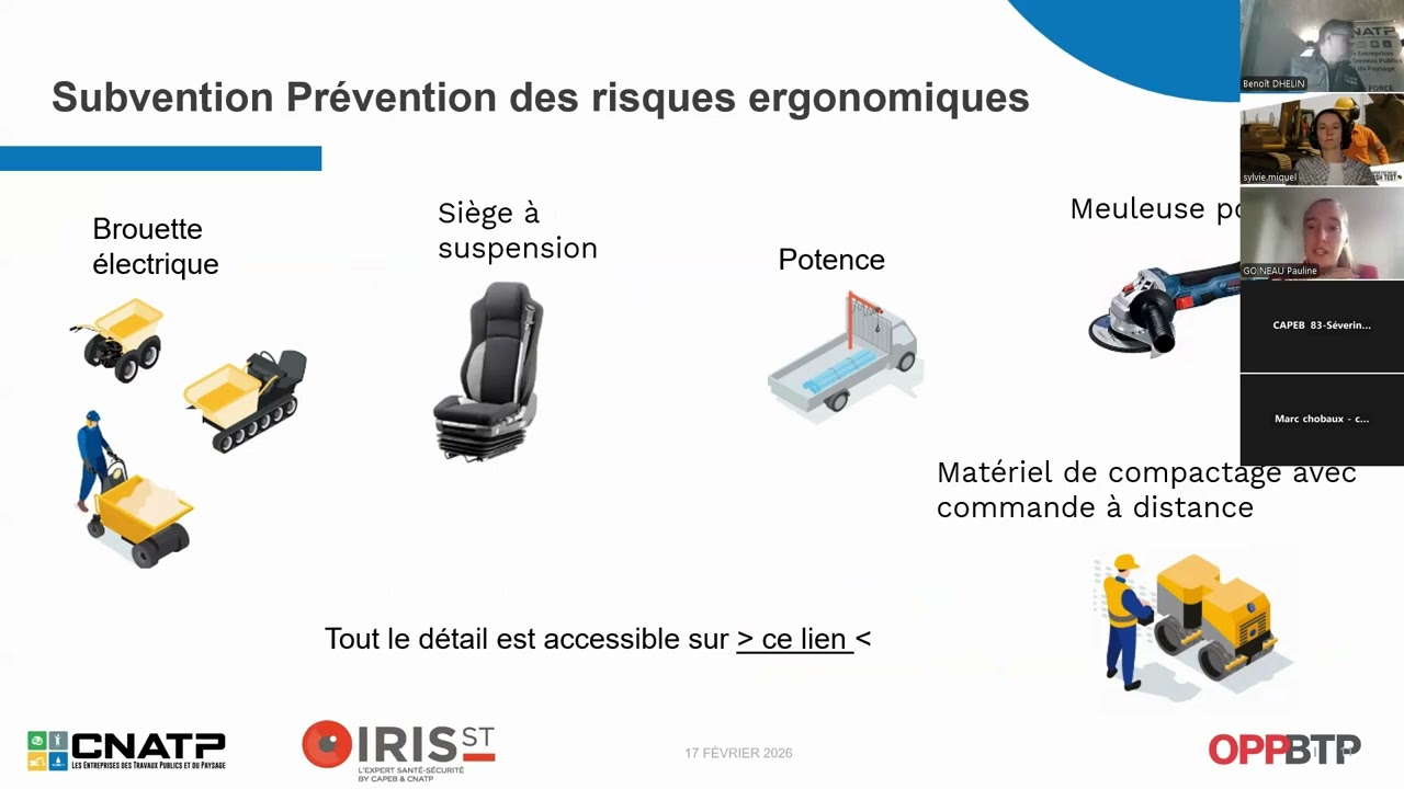 Webinaire CNATP Prévention sécurité / TPE des Travaux Publics en partenariat avec OPPBTP et IRIS-ST