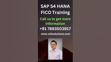 SAP S4 HANA FICO Training Call us to get more information +91 7893503917 #saphana #saps4hana