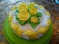 Торт рецепт бисквита ШОКОЛАД на КИПЯТКЕ  Украшаем торт кремом Cake decoration