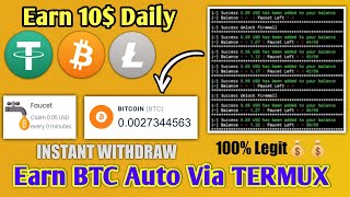 Earn 10 Daily Earn Btc Auto Via Termux Coincity Payment Proof 100% Legit