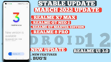 Official version:Realme Ui 3.0/Android 12 Update|Realme X7 Max/Realme GT Neo 2/Realme 8 Pro