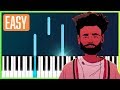 Childish Gambino - "Feels Like Summer" 100% EASY PIANO TUTORIAL