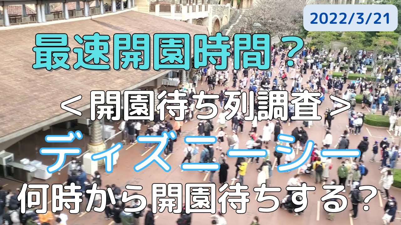 開園待ち列調査 3月21日 月 休日 東京ディズニーシー7 40 8 45までのエントランス 保安検査場待ち列の様子をお届け 入園待ち状況 混んでるの Youtube