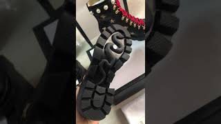 gucci leather embroidered ankle boot