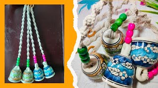  How to make macrame ceramic bell 🔔 hanging tutorial// handmade ceramic bells @artbyvincy